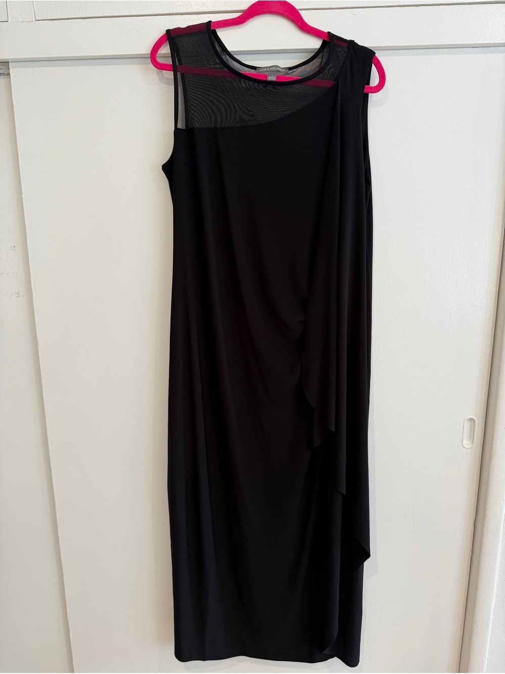 Kate & Mallory Women’s Black Sleeveless Maxi Dress Mesh Yoke Layered Size L